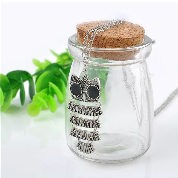 Cute Long Chain Owl Necklace N4 - Picture 3 of 4